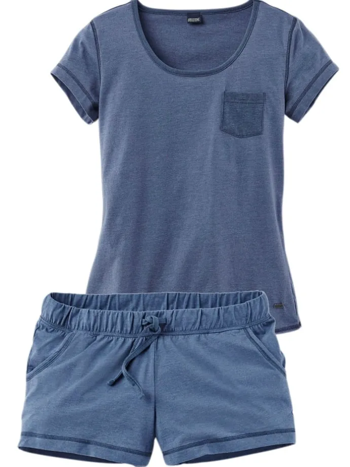 Shorty in jeans-meliert