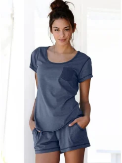 Shorty in jeans-meliert
