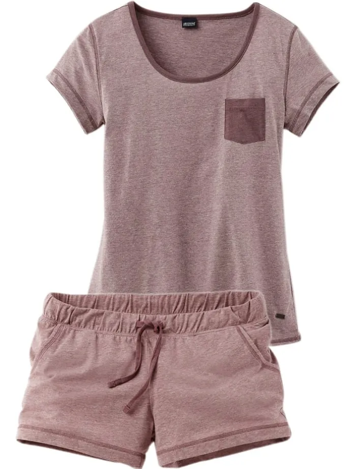 Shorty in mauve-meliert