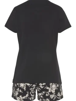 Shorty in schwarz weiß geblümt