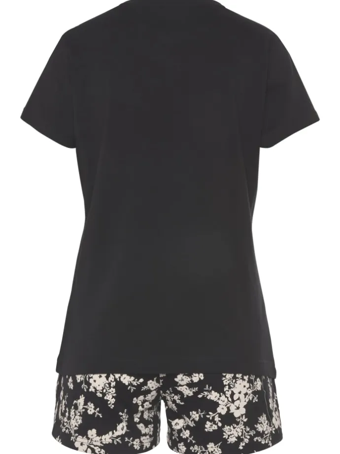 Shorty in schwarz weiß geblümt