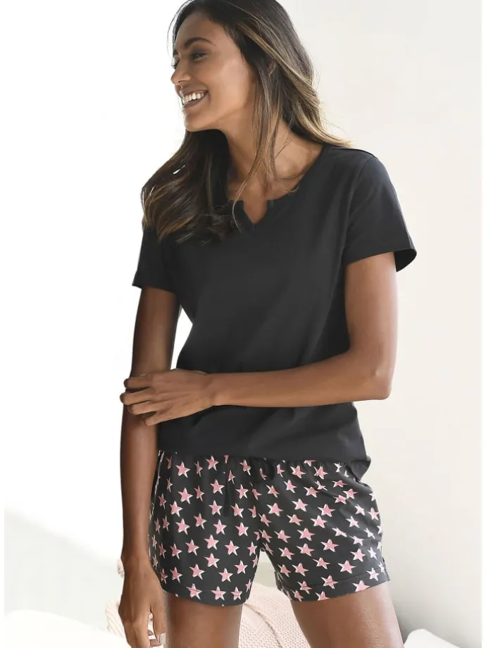 Shorty in schwarz-gemustert