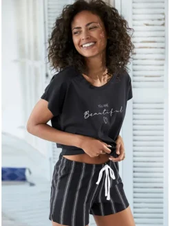 Shorty in schwarz-gestreift