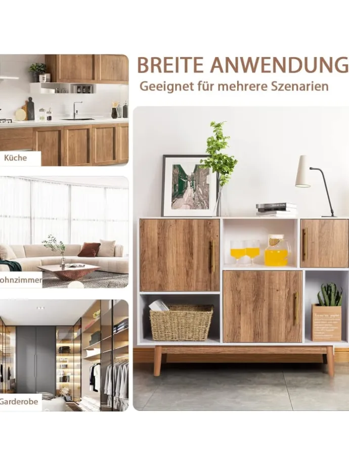 Sideboard 6 Fächer in Beige