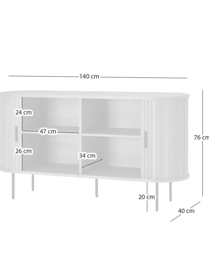 Sideboard BARAWOH in Eiche Schwarz
