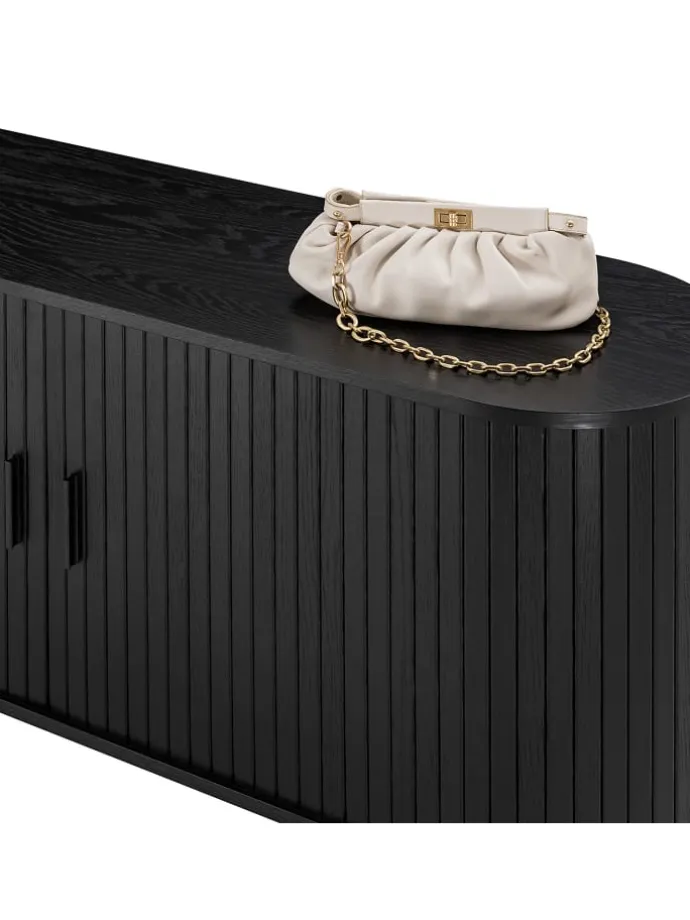 Sideboard BARAWOH in Eiche Schwarz