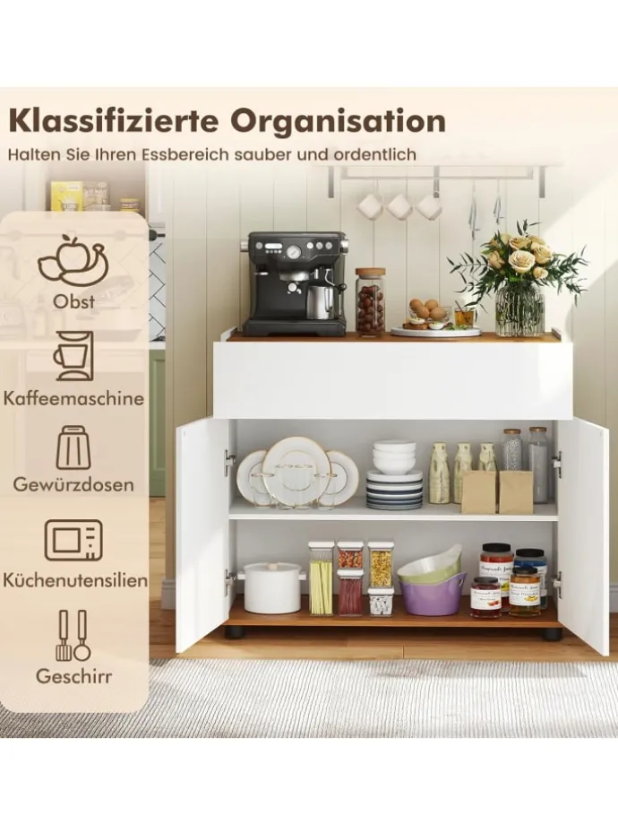 Sideboard 80x35x70 cm in Weiß