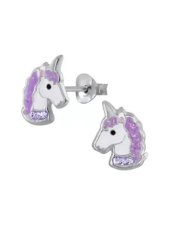 Silber Ohrringe 925 Einhorn 0,7 cm x 0,8 cm