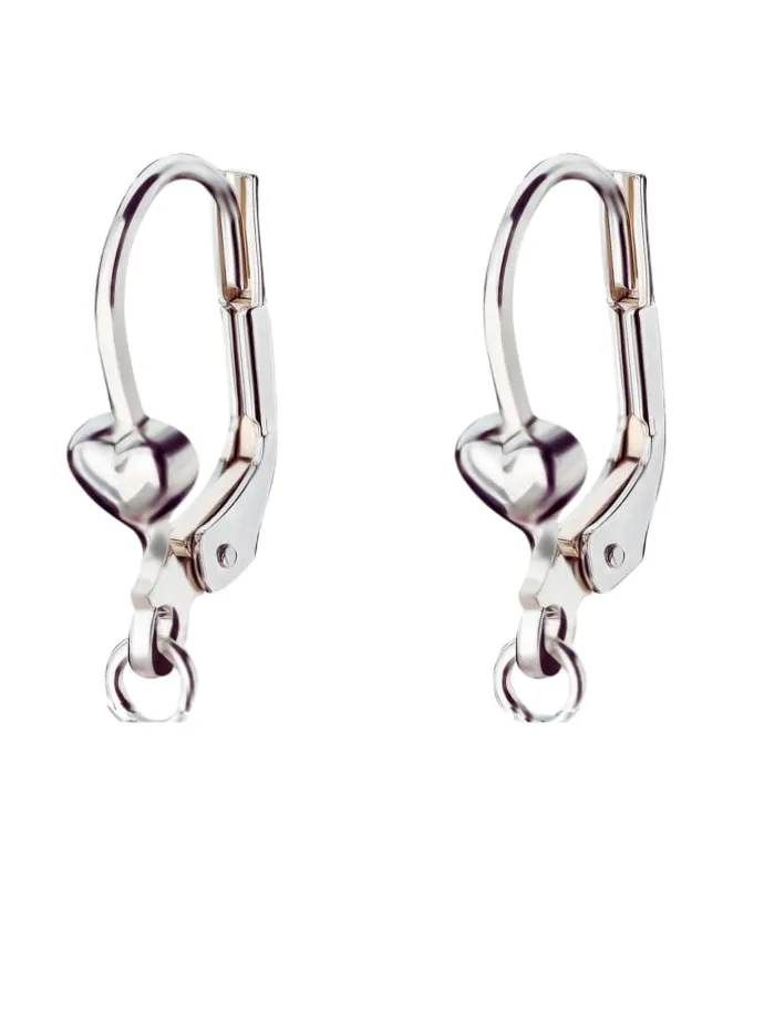 Silber Ohrringe 925 Herz 0,7 cm x 0,8 cm