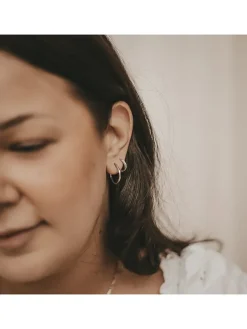 Silber-Creolen mit Edelsteinen