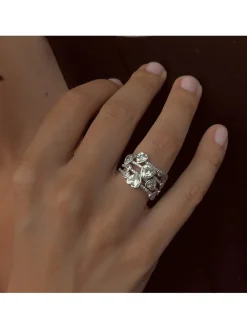 Silber-Ring mit Edelsteinen