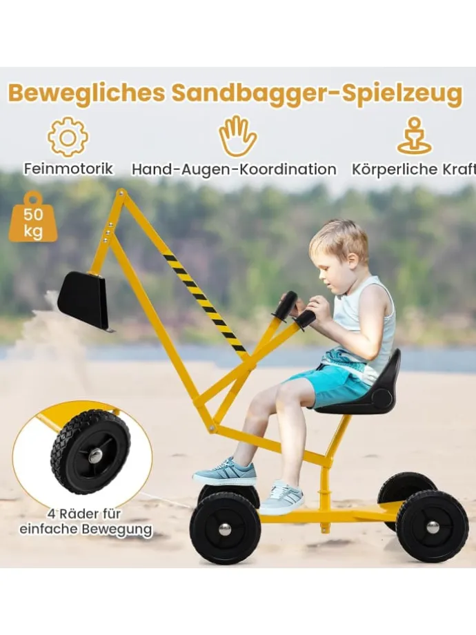 Sitzbagger 360° drehbar in Gelb