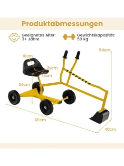 Sitzbagger 360° drehbar in Gelb