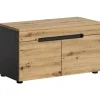 Sitzbank  (B/H/T: 80x45x37 cm) in Basalt grau und Artisan Nachbildung