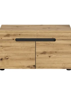 Sitzbank  (B/H/T: 80x45x37 cm) in Basalt grau und Artisan Nachbildung
