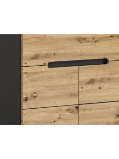 Sitzbank  (B/H/T: 80x45x37 cm) in Basalt grau und Artisan Nachbildung