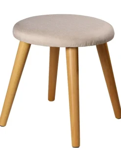 Sitzhocker "Skandi" in Creme - (H)42 x Ø 40 cm
