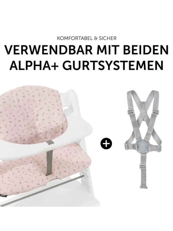 Sitzkissen / Hochstuhlauflage für Alpha Hochstuhl in rosa,grau