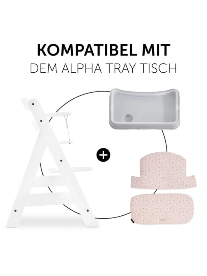 Sitzkissen / Hochstuhlauflage für Alpha Hochstuhl in rosa,grau