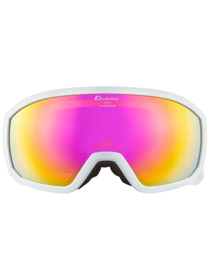 Ski-/ Snowboardbrille "Scarabeo JR" in Weiß/ Pink