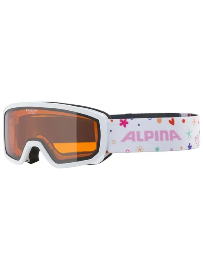 Ski-/ Snowboardbrille "Scarabeo JR" in Weiß/ Orange
