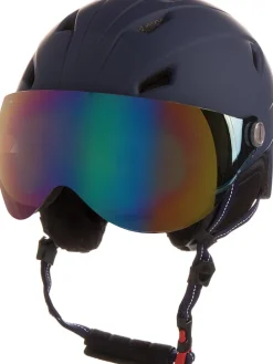 Ski-/ Snowboardhelm in Dunkelblau/ Braun/ Bunt