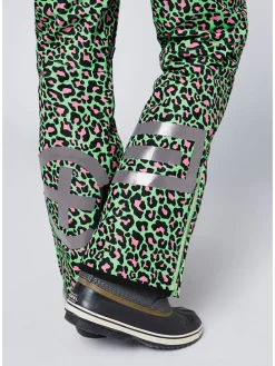 Ski-/ Snowboardhose in Grün/ Schwarz/ Pink