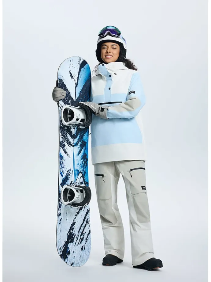 Ski-/ Snowboardjacke "Calio" in Creme/ Grau/ Hellblau