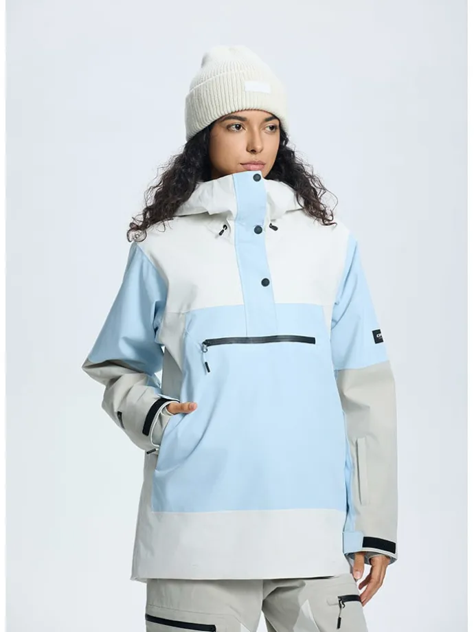 Ski-/ Snowboardjacke "Calio" in Creme/ Grau/ Hellblau