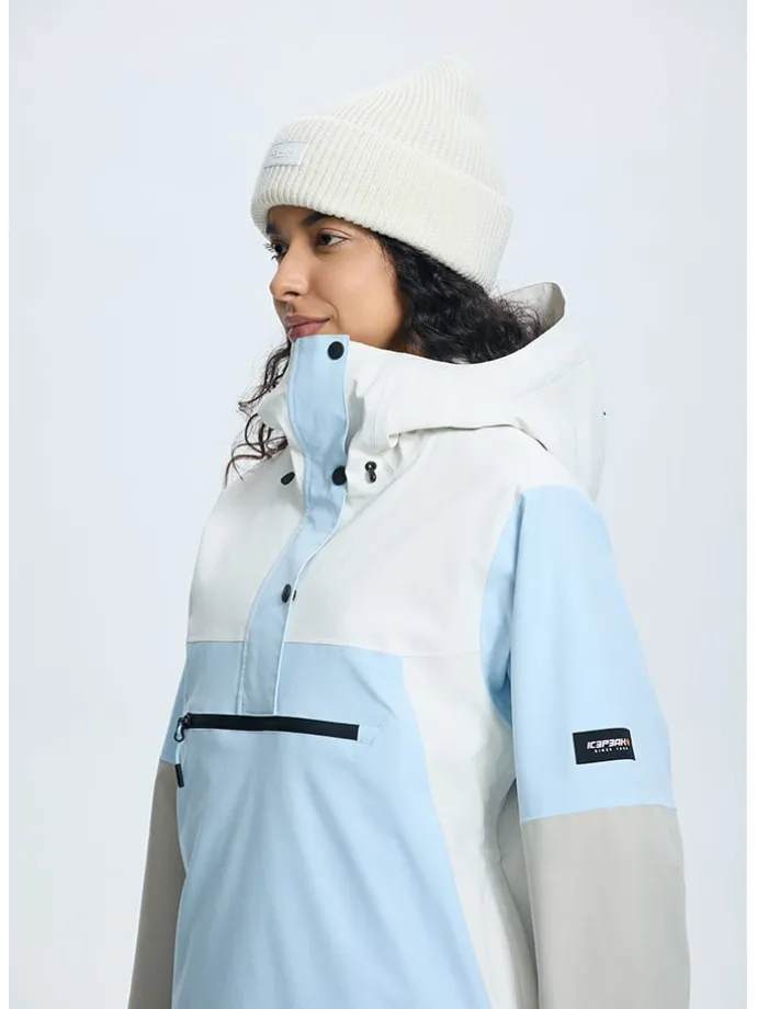 Ski-/ Snowboardjacke "Calio" in Creme/ Grau/ Hellblau