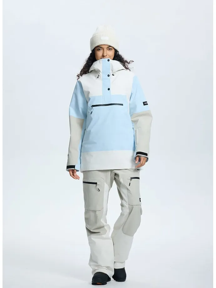 Ski-/ Snowboardjacke "Calio" in Creme/ Grau/ Hellblau