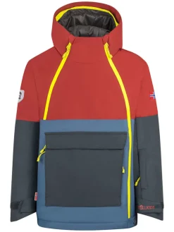 Ski-/ Snowboardjacke "Eikedalen" in Braunrot/ Blau