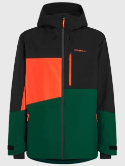 Ski-/ Snowboardjacke in Schwarz/ Grün/ Orange