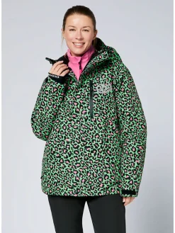 Ski-/ Snowboardjacke in Schwarz/ Grün/ Pink