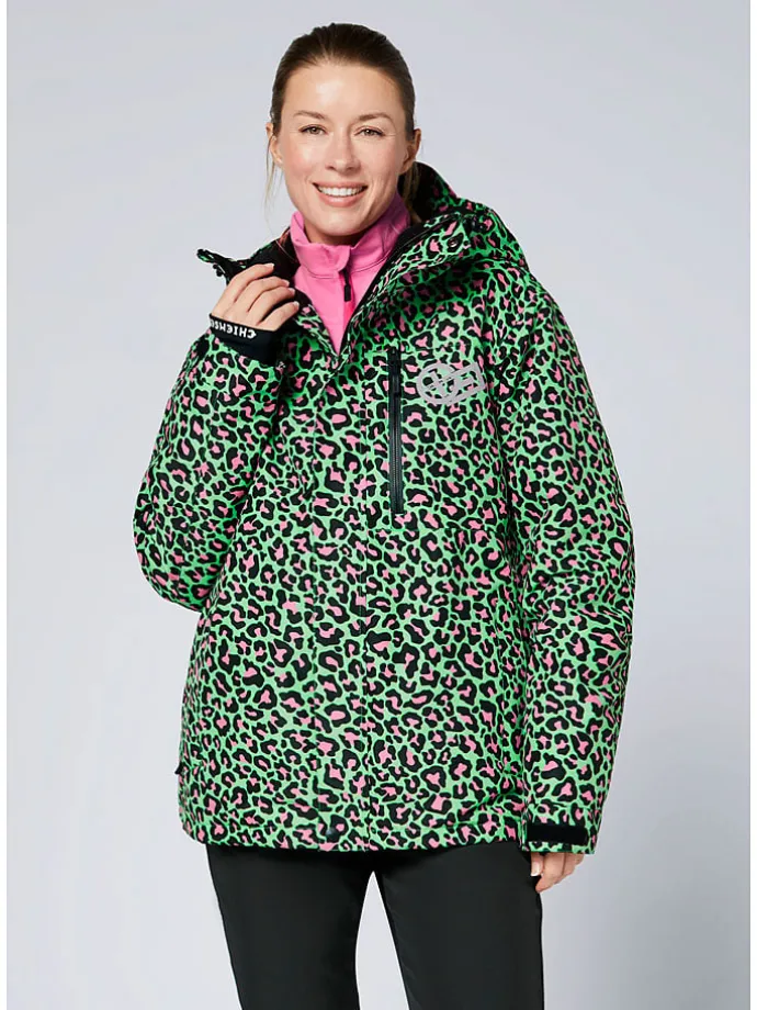 Ski-/ Snowboardjacke in Schwarz/ Grün/ Pink