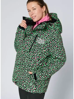 Ski-/ Snowboardjacke in Schwarz/ Grün/ Pink