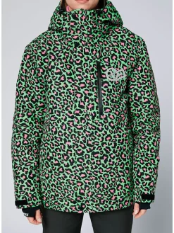 Ski-/ Snowboardjacke in Schwarz/ Grün/ Pink
