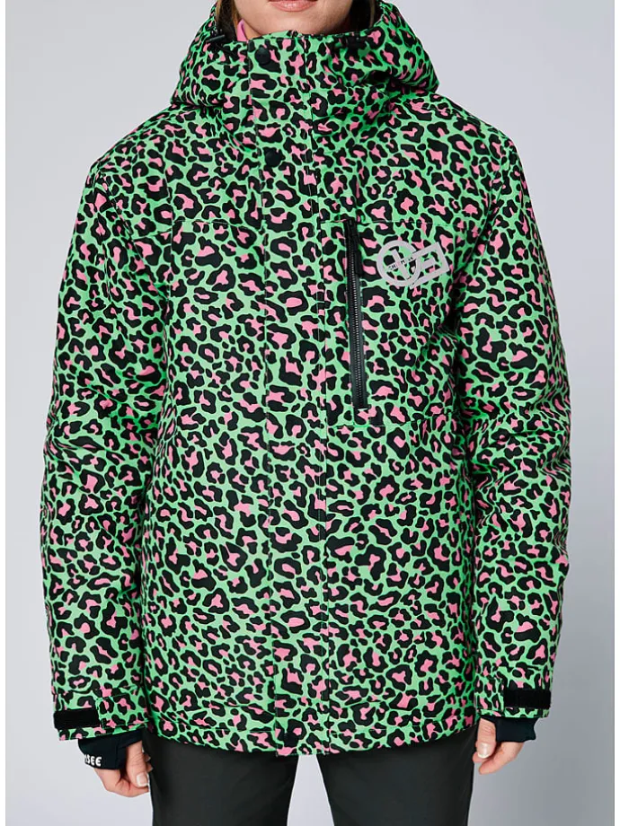 Ski-/ Snowboardjacke in Schwarz/ Grün/ Pink