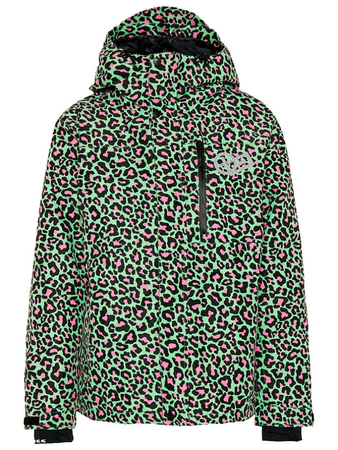 Ski-/ Snowboardjacke in Schwarz/ Grün/ Pink