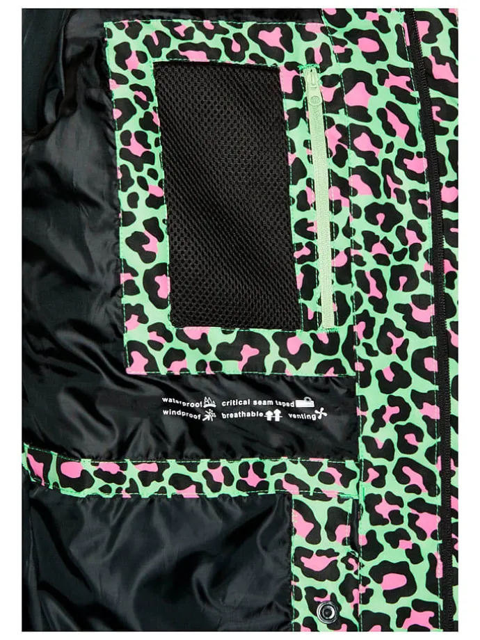 Ski-/ Snowboardjacke in Schwarz/ Grün/ Pink