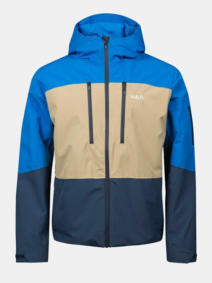 Ski-/ Snowboardjacke "Melvik" in Blau/ Beige/ Dunkelblau