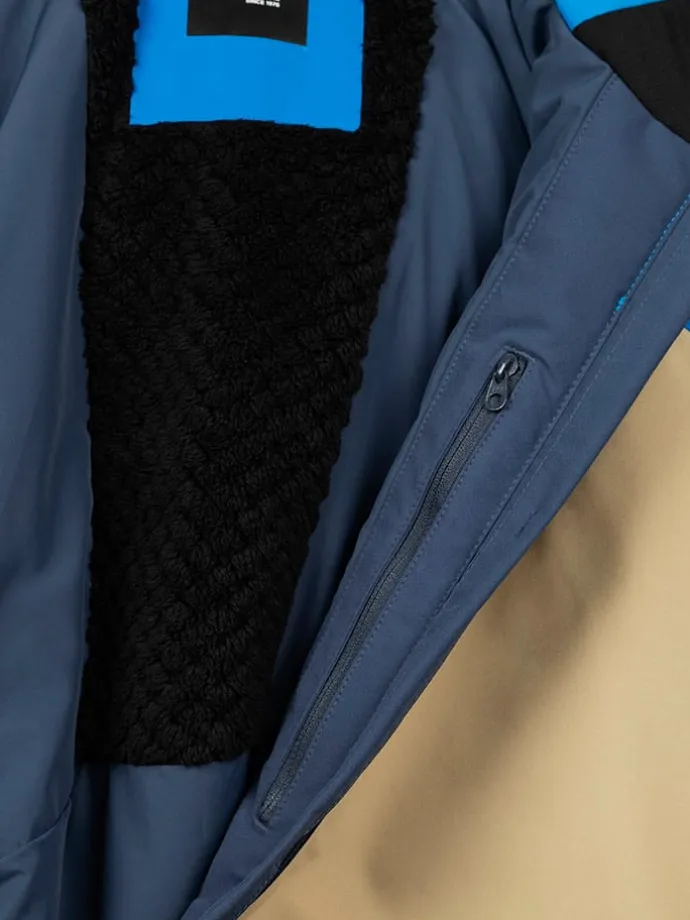 Ski-/ Snowboardjacke "Melvik" in Blau/ Beige/ Dunkelblau