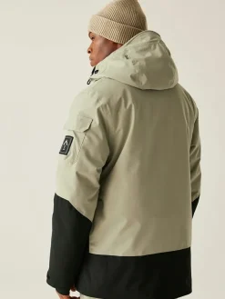 Ski-/ Snowboardjacke "T-bar II" in Creme/ Schwarz