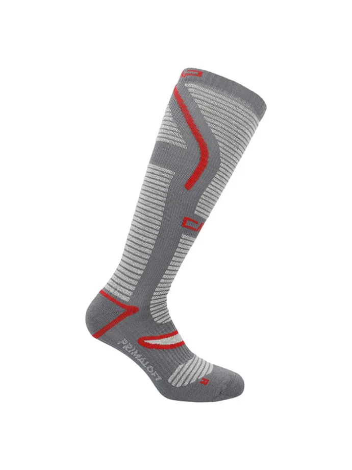 Ski-/ Snowboardsocken in Grau/ Rot