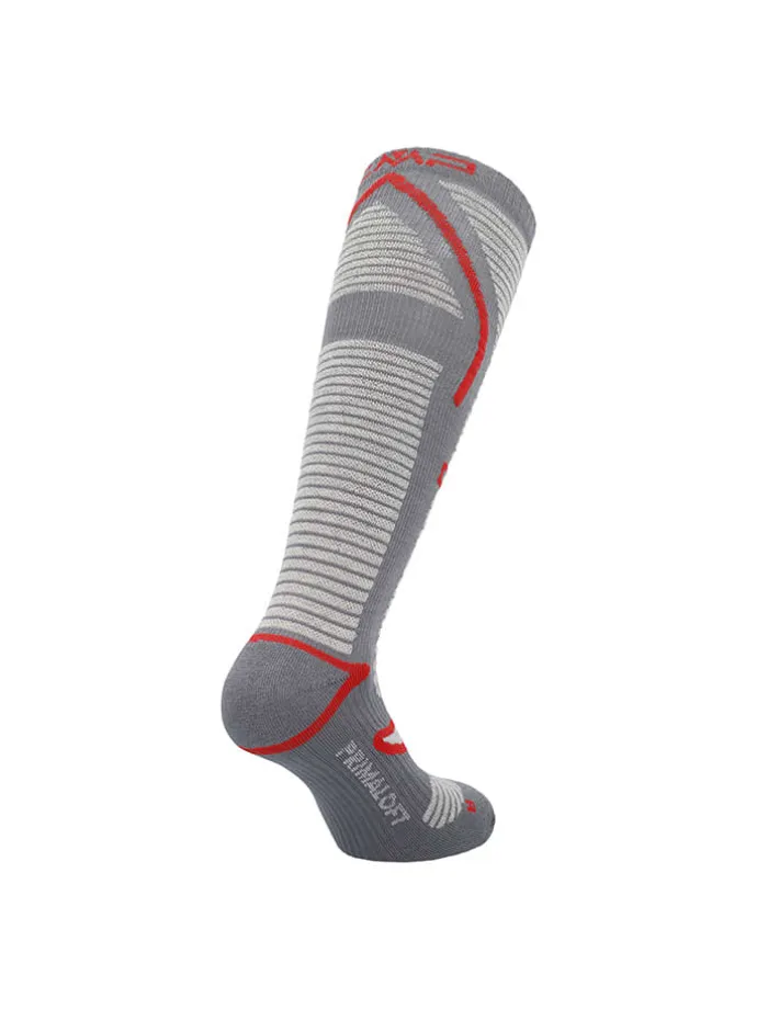 Ski-/ Snowboardsocken in Grau/ Rot