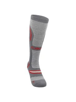 Ski-/ Snowboardsocken in Grau/ Rot