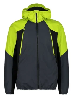 Skijacke in Grau/ Limette/ Schwarz