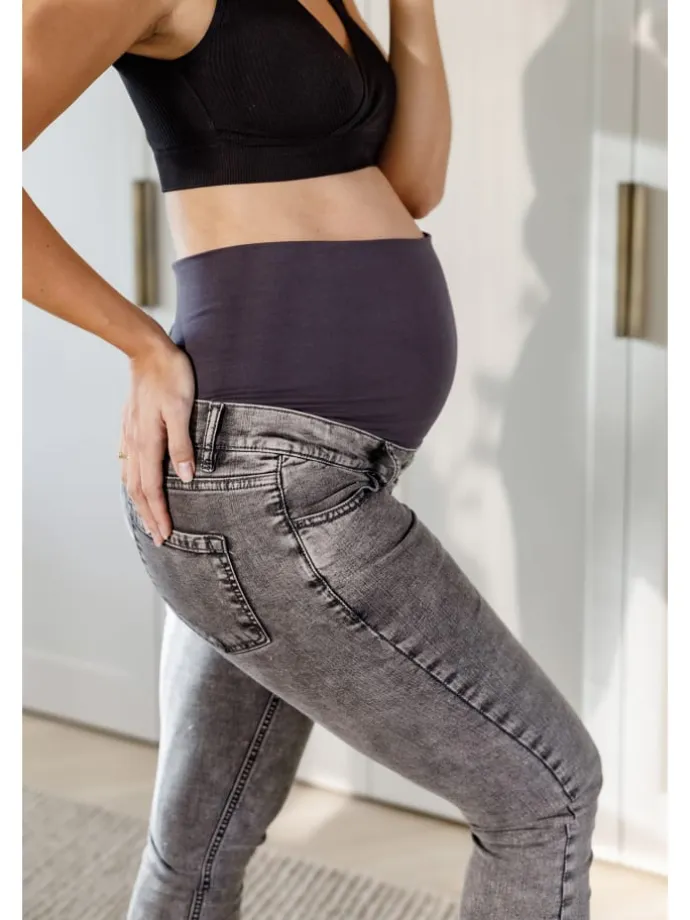 Skinny Umstandsjeans Avi in Grey Denim