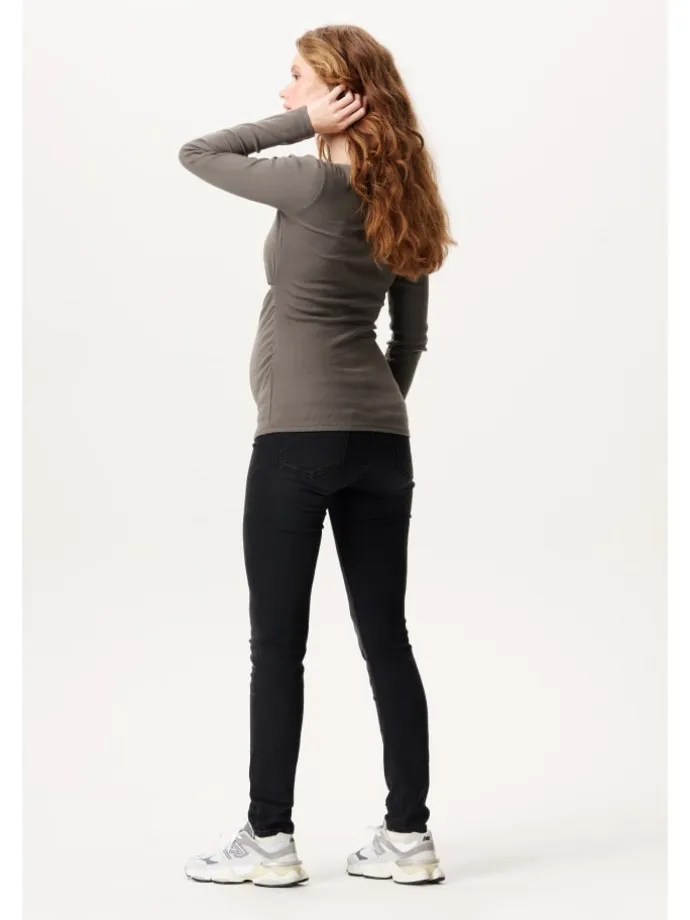 Skinny Umstandsjeans Avi in Black Denim
