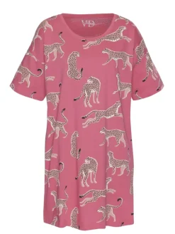 Sleepshirt in pink-gemustert